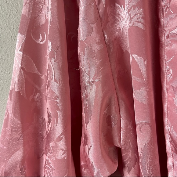 Vintage Victoria's Secret Gold Label Rose Pink Satin Floral Full Length Robe - Picture 15 of 15
